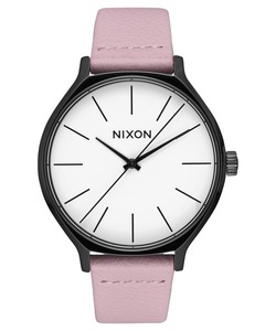 「NIXON」 アナログ腕時計 FREE ブラック×ピンク レディース