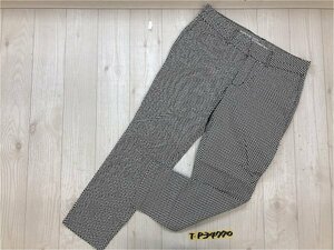 KHAKIS BY GAP ギャップ レディース 格子 チェック ストレッチ クロップドパンツ W67 白黒