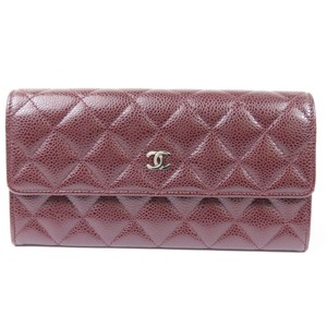 95184★1円スタート★CHANEL シャネル 極美品 ココマーク マトラッセ S金具 長財布 キャビアスキン ボルドー