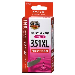 キヤノン互換インク BCI-351XLM マゼンタ_INK-C351XLB-M 01-4161 オーム電機