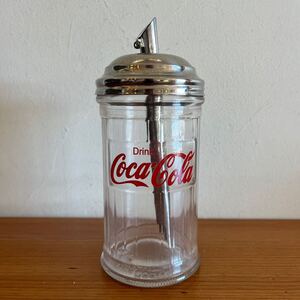 中古品 コカ・コーラ シュガーキャディー SUGAR CADDY シュガーディスペンサー Coca-Cola ガラス製 企業物 レストラン雑貨 ヴィンテージ