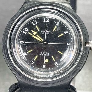 SWATCH スウォッチ AG1997 腕時計 アナログ クオーツ 3針 ブラック文字盤 ナイロンベルト グリーン 新品電池交換済み 動作確認済み