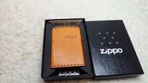 ZIPPO 革巻き　茶　ブラウン　2020年製