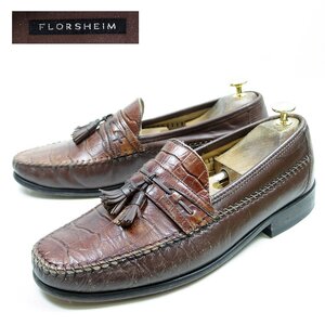 10D表記　28㎝相当　Florsheim　フローシャイム 　タッセルローファー　革靴　レザーシューズ　ブラウン　茶　/24.10.23/P1717