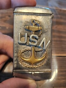 スペシャル 40s USN Navy マッチケース シルバー製 ビンテージ アクセサリー 小物 ミリタリー 大戦 wwⅡ レア物 USA アンティーク ライター