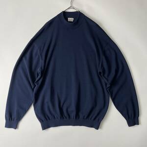 steven alan -LOOSE FIT- size/M (ja) スティーブンアラン ビッグシルエット モックネック コットン ニット セーター ネイビー 紺 無地