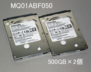 【送料無料】◆TOSHIBA MQ01ABF050 500GB 「２個セット」薄型【即決】C