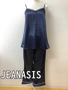 ジーナシス (JEANASIS) タグ付き未使用 定価12000円 サテンキャミとパンツ ネイビー サイズ上下ともF