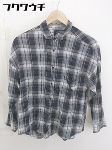 ◇ ◎ green label relaxing UNITED ARROWS チェック 長袖 シャツ ブラック ホワイト ベージュ レディース