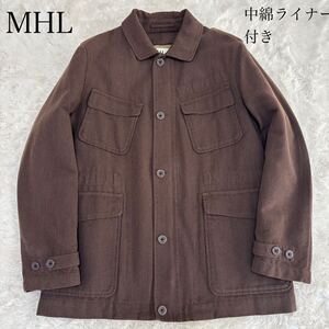 MHL エムエイチエル　コットンステンカラーコート　ジャケット　中綿ライナー　Mサイズ　袖リブ