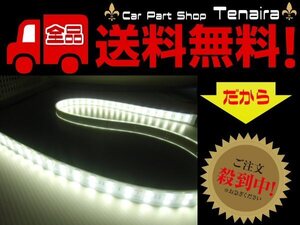 12V LED テープライト 白 ホワイト 1M カバー付 2列発光 SMD 切断可 蛍光灯 蛍光灯 看板 LEDテープ 劣化防止 メール便送料無料/4