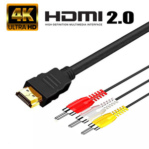 HDMI to RCA変換ケーブル、HDMIトランスAVケーブル、赤黄白ケーブル