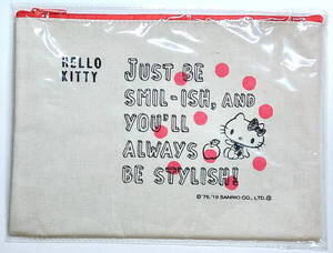 ★ハローキティ HELLO KITTY★ポーチ★約17cm×23.5cm★ポリエステル・綿・レーヨン★未開封 未使用★サンリオ Sanrio★洋服の青山★