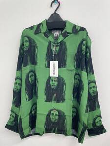 WACKO MARIA/BOB MARLEY / HAWAIIAN SHIRT L/S（GREEN）［ハワイアンシャツ-22秋冬］ [BOBMARLEY-WM-HI06]