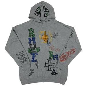 [並行輸入品] RHUDE ルード DOODLE HOODIE ドゥードゥル プルオーバーパーカー (XL)