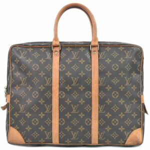 本物 ルイヴィトン LOUIS VUITTON LV ポルトドキュマン ヴォワヤージュ モノグラム ビジネスバッグ ハンドバッグ ブラウン M53361