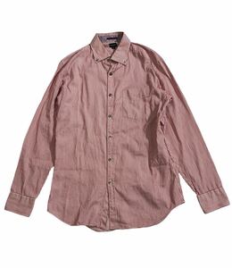 ■ Paul Smith LONDON ポールスミスロンドン ■ ストライプ柄 長袖 コットン ボタンダウン シャツ レッド×ホワイト L