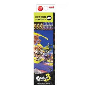 メール便発送 三菱鉛筆 かきかた鉛筆 六角 4B スプラトゥーン3 1ダース(12本入) K56414B