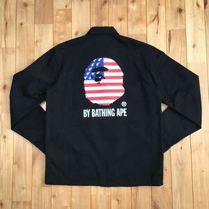 星条旗 BAPE head コーチジャケット Lサイズ a bathing ape coach jacket red エイプ ベイプ アベイシングエイプ USA アメリカ 国旗 3096