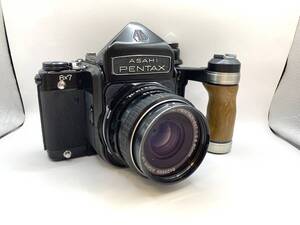 PENTAX ペンタックス　中判カメラ 6×7　後期　SMC PENTAX F2.8 90mm　TTLファインダー 木製グリップ 付属品有　空シャッター確認　Ｌ88