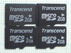 ★Transcend microＳＤ メモリーカード ２ＧＢ ４枚 中古★送料８５円・１８５円