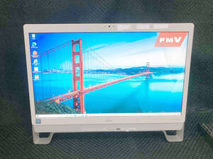 ∞ 初期化済 Fujitsu 23型ワイド 一体型パソコン FMV ESPRIMO FH52/A3 Win10 Home/Celeron(R) G3900T 4GB/HDD容量 500GB 電源コード付