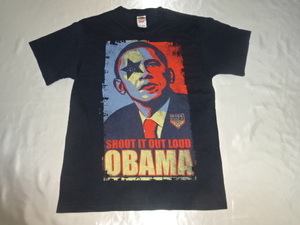 送料185円・C25■ KISS (C)2008 オバマ Tシャツ　Mサイズ OBAMA　*商品詳細必読*