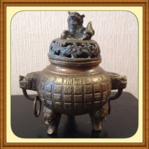 香炉◆中国古美術◆大明宣徳年製◆獅子