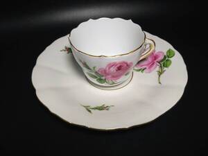 1円〜　MEISSEN マイセン カップとソーサー ピンクローズ フラワー ピンクの薔薇 