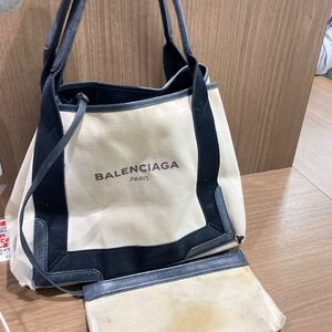 BALENCIAGA バレンシアガ ネイビーカバス トートバッグ ハンドバッグ ショルダーバッグ レディース ポーチ付き ブランド ファッション 人気