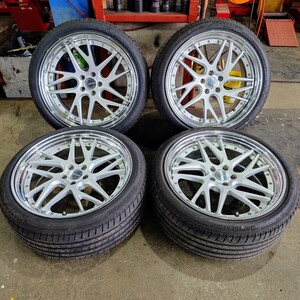 中古タイヤホイールセット WORK GNOSIS CVX 21×9.5J 5H 114.3 38 BS ALENZA 245/40R21 100Y 23年 ハリアーで使用