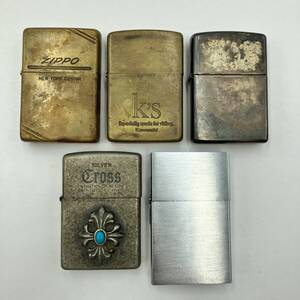 F208■▲ Zippo ジッポ 5点セット まとめ売り 火花あり Kawasaki カワサキ K’S Cross クロス ターコイズ レプリカ オイルライター