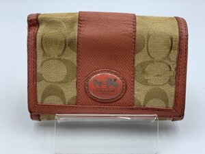 □●COACH 　コーチ　シグネチャー　二つ折り財布 中古品　(S0201)