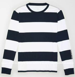 〓SALE!! 残りわずかです!! アメリカンイーグル/US XL/AE Striped ロンTee/Navy