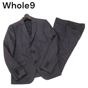 Whole9 NICOLE ニコル 通年 背抜き★ ストライプ セットアップ スーツ Sz.46/48　メンズ グレー ビジネス　I4T00710_3#O