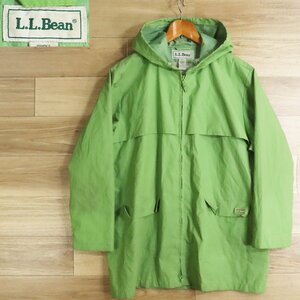 K4S/O1.6-7　L.L.Bean　エルエルビーン　レインコート　マウンテンパーカー　PVC/ナイロン素材　レディース　XL　グリーン系　古着