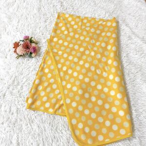 大判 毛布★200cm×150cm ひざ掛け フリース シングル ドット 防寒 寝具 イエロー ブランケット シングル