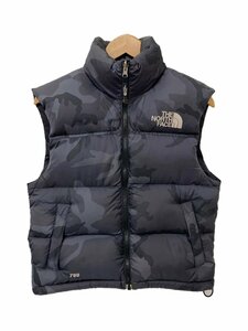 THE NORTH FACE◆NUPTSE VEST_ヌプシベスト/XS/ナイロン/GRY/カモフラ