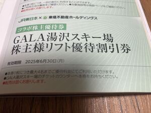 東急不動産株主優待券 　コラボ株主優待　ガーラ湯沢スキー場　株主様リフト優待割引券