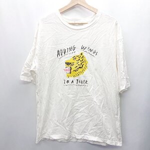 ◇ B:MING by BEAMS ロゴ 虎イラストプリント 半袖 Ｔシャツ サイズS ホワイト ブラック イエロー レディース E