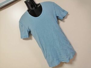 kkyj4527 ■ AMERICAN RAG CIE ■ アメリカンラグ シー Tシャツ カットソー トップス 半袖 コットン 水色 スモーキーブルー 2 M