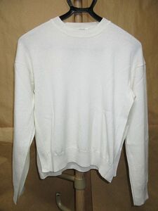 ジルサンダー　JIL SANDER　カシミヤ　100％　SWEATER CN L/S　クルーネック　ニット　セーター　白　S