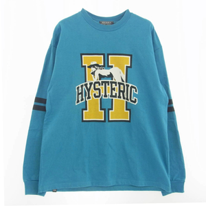 HYSTERIC GLAMOUR ヒステリックグラマー 02241CL02 H COLLAGE プリント Tシャツ カットソー ブルー系 L【中古】