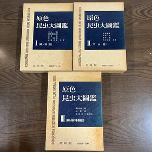 西542 北隆館 原色昆虫大図鑑 全3巻 揃い 蝶/蛾/甲虫/蜻蛉・直翅・半翅・膜翅 昆虫 研究 資料 図鑑 標本 現状日 保管品 書籍