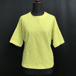 日本製★ユナイテッドアローズ/BEAUTY＆YOUTH★後ろジッパー/半袖カットソー【レディースFREE/M程度/yellow green】Tシャツ/Tops◆BH753