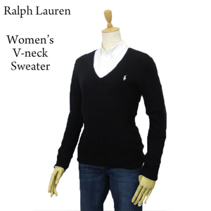 新品 アウトレット ｂ367 レディース Mサイズ 長袖 ウール Vネック セーター ポニー polo ralph lauren ポロ ラルフ ローレン 