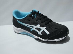 セール 22.5cm asics ヒモ式 アシックス レーザービーム SJ 1154A182 003 黒/ブルー 子供 キッズ 女の子 スニーカー 通学 上履き