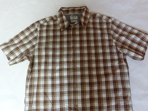 ★USA購入 ハーレー【Hurley】クラッシックフィット【Classic Fit】半袖シャツUS Mサイズ 茶系チェック柄★