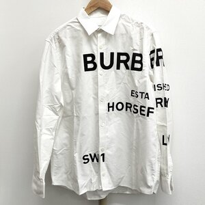 ●バーバリー BURBERRY 長袖シャツ ホースフェリー ホワイト サイズM[Jコレ] H26FU38☆