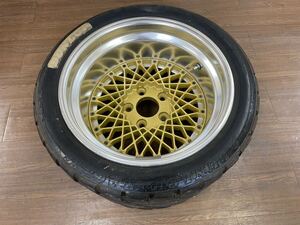 希少 深リム　メッシュ 旧車 ホイール 16インチ　16×11J Aタイプ　PCD 120.65 5穴 タイヤ　DL270/590-16 中古1本　アメ車 VOLK SSR